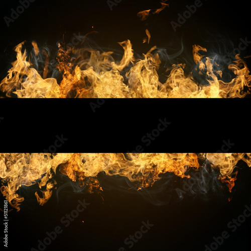 Fototapeta fire flames with copyspace