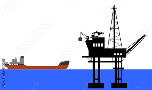 Cargo et plate-forme pétrolière photo