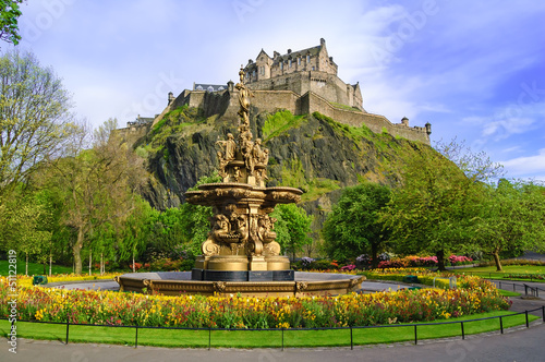 Ross fountain landmark in Edinburgh, Scotland