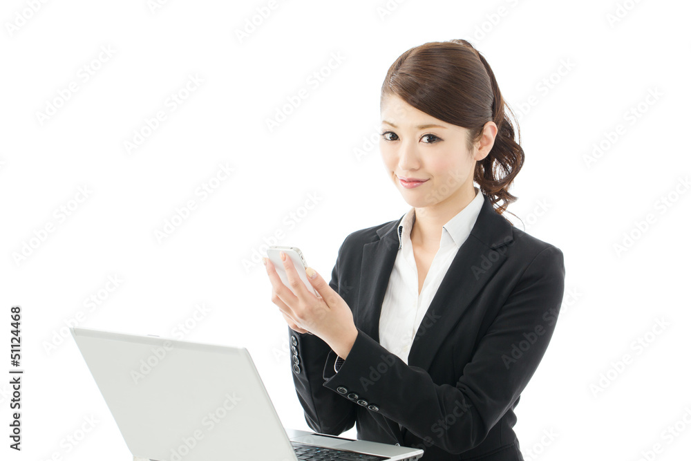 Beautiful asian businesswoman isolated on white background Beautiful asian businesswoman isolated on white background