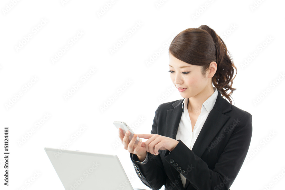 Beautiful asian businesswoman isolated on white background Beautiful asian businesswoman isolated on white background