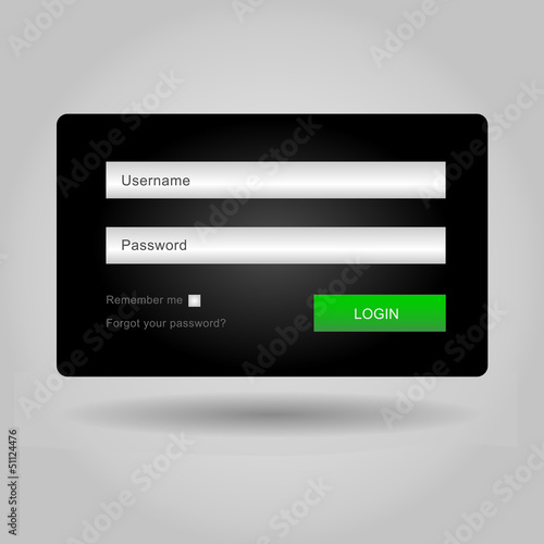 Vector login interface - username and password