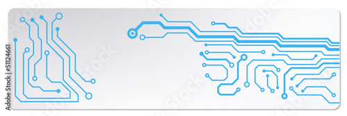 web circuit board techno banner. eps10 vector illustration