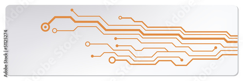 web circuit board techno banner. eps10 vector illustration