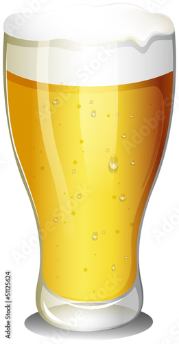 A glass of cold beer