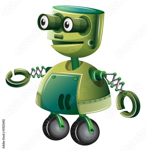 A green robot