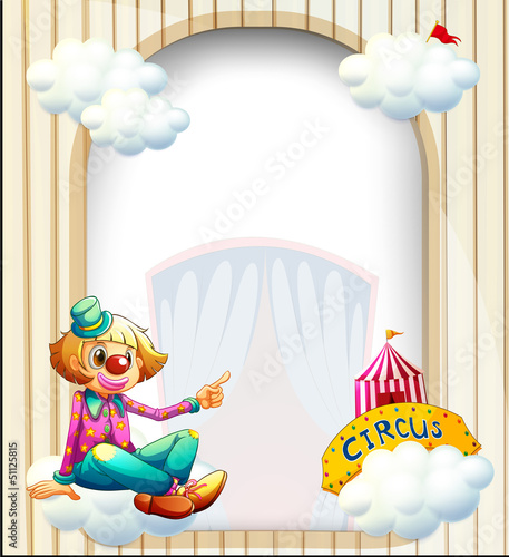 An empty entrance-like template with a clown