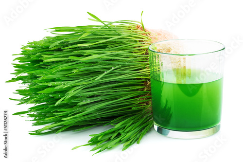 Wheatgrass juice with sprouted wheat