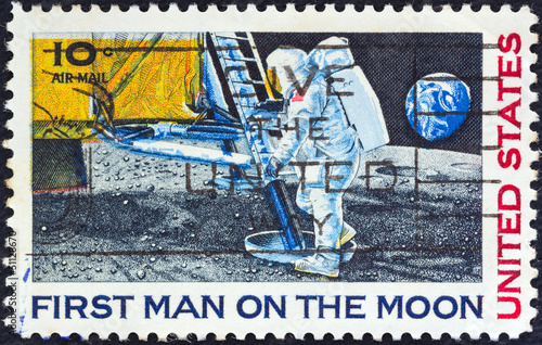 Neil Armstrong setting foot on Moon (USA 1969) photo