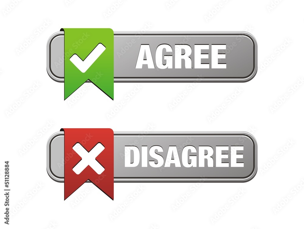 agree disagree buttons Stock-Vektorgrafik | Adobe Stock