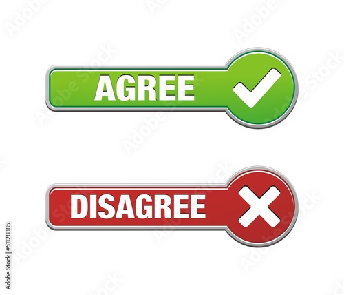 agree and disagree button sets