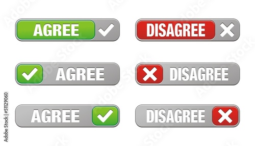 set of agree and disagree buttons