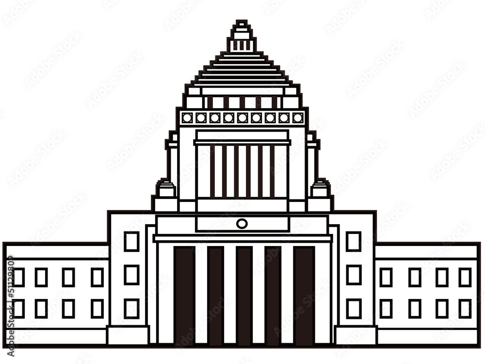 国会議事堂 モノクロ Stock イラスト Adobe Stock