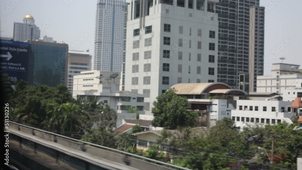 Aerial skyline view of express way in Bangkok