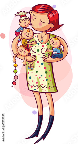 Mother with kids