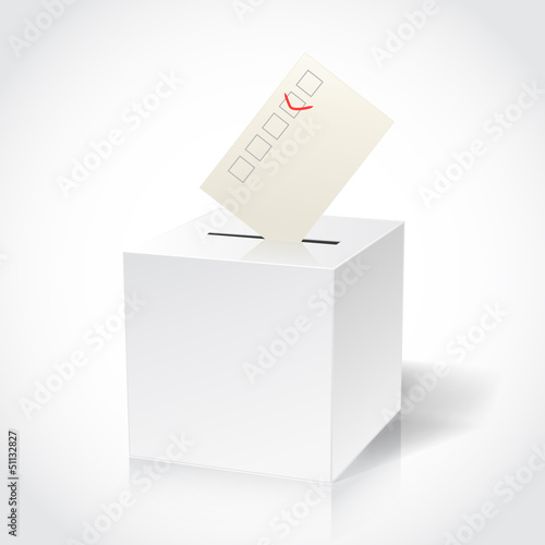 ballot box on white