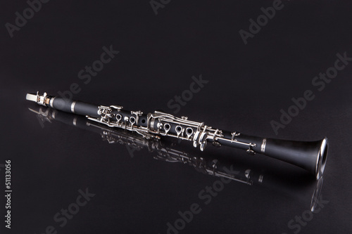 Foto Close-up Of Clarinet Isolated On Black Background