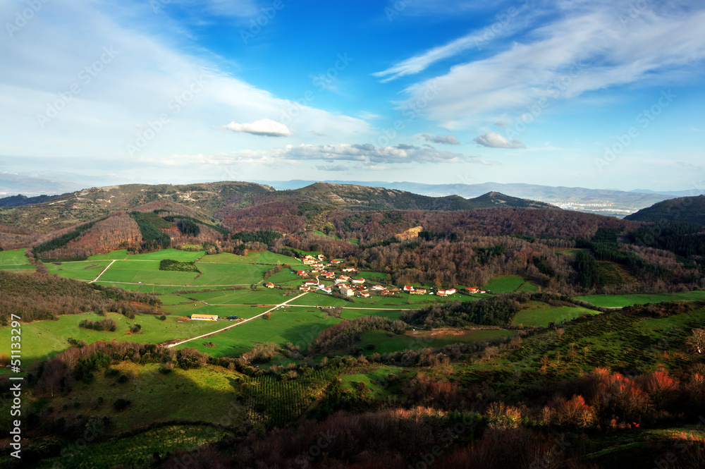 Domaikia village, in Zuia, Alava. Basque Country.