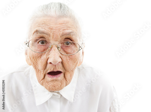 Quadro su tela grandma with open mouth