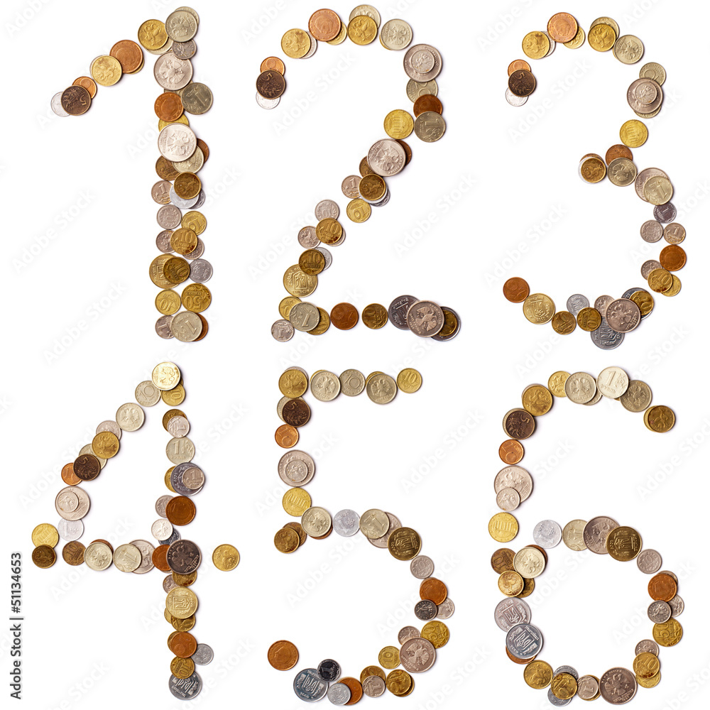 1-2-3-4-5-6 alphabet letters from the coins of different 1-2-3-4-5-6 alphabet letters from the coins of different