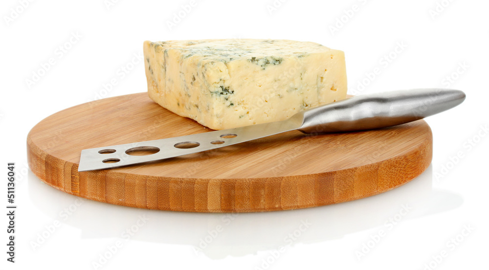 Cheese with mold and knife