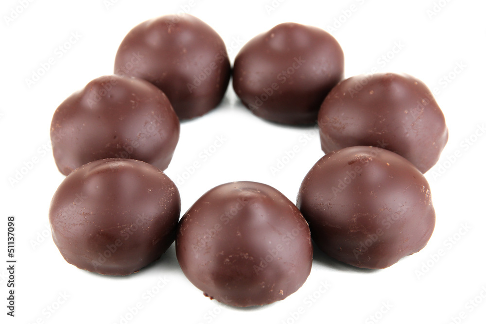 Chocolate candies isolated on white Chocolate candies isolated on white