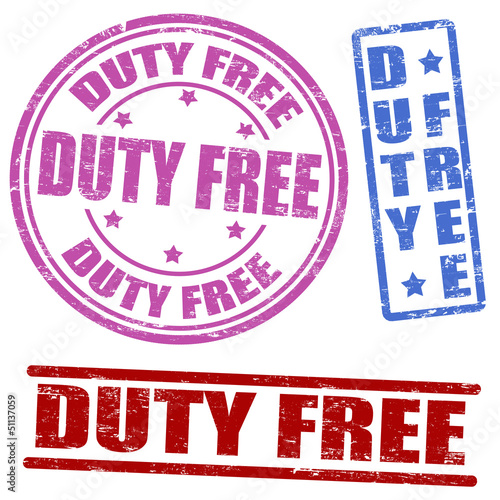 Set of duty free stamps