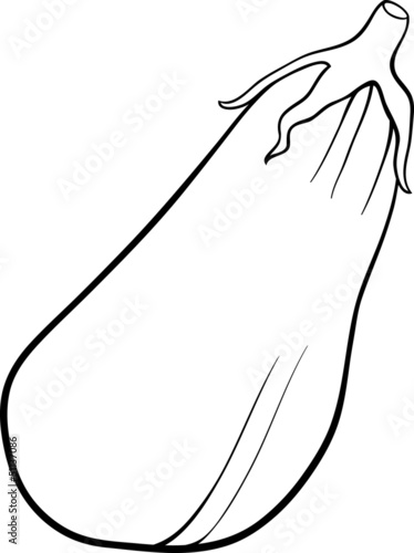 eggplant vegetable cartoon for coloring book