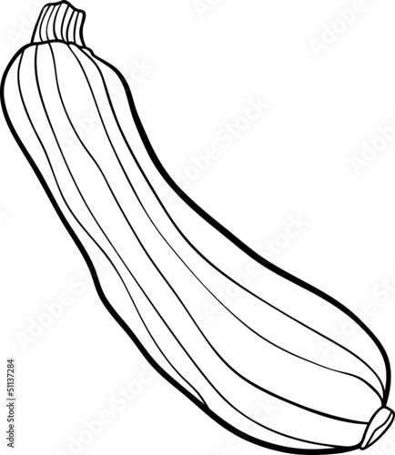 zucchini vegetable cartoon for coloring book