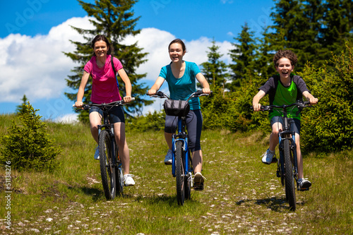 Healthy lifestyle - family biking
