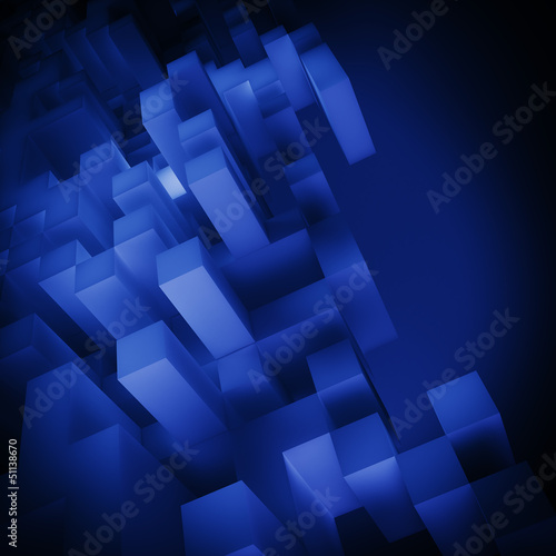 blue cubes composition wallpaper