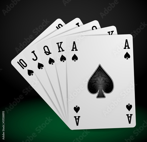 royal flush playing cards