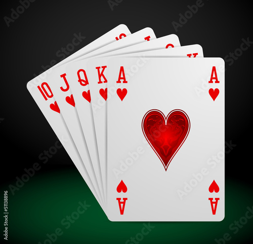 royal flush playing cards