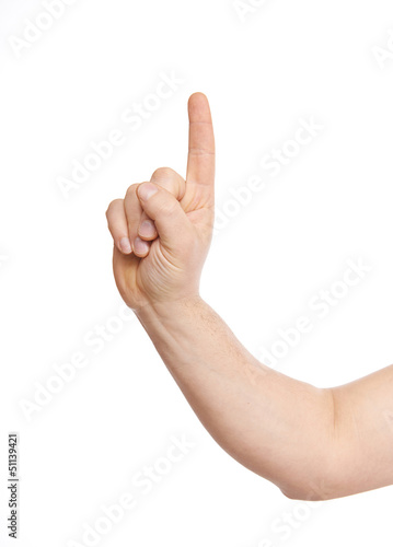 Man's hand isolated, on a white background