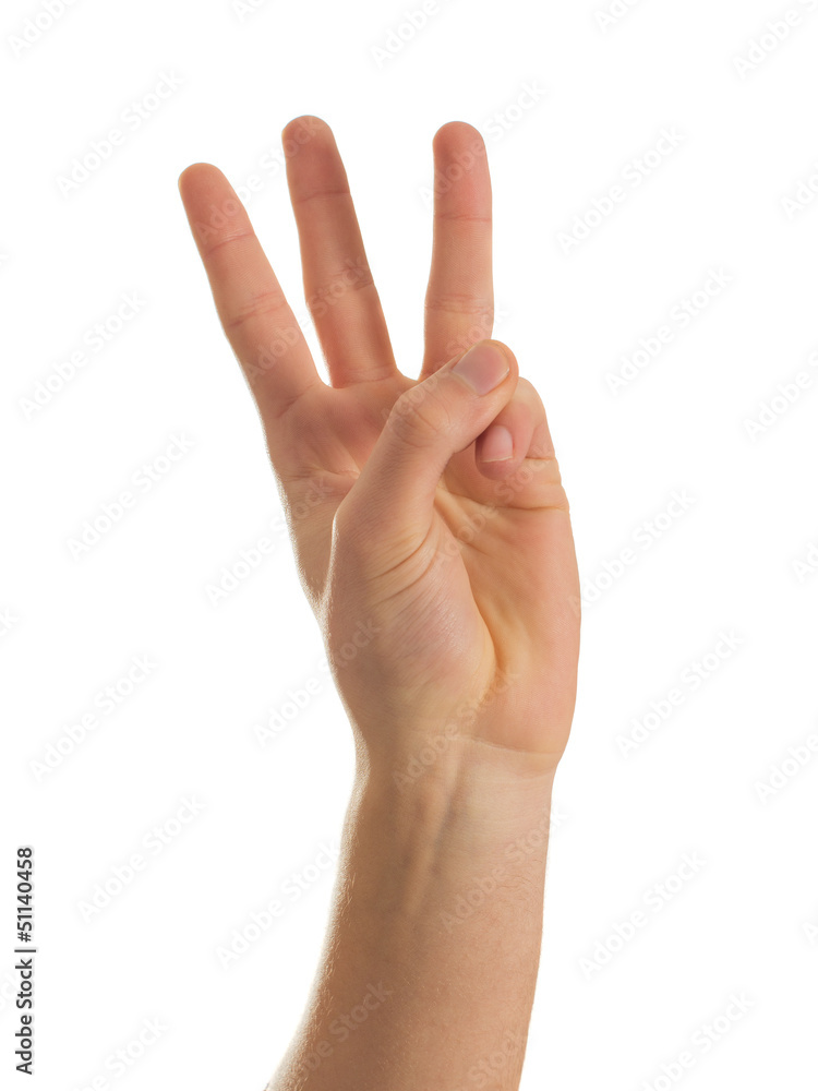 Close-up Of Human Hand Showing Three Fingers Close-up Of Human Hand Showing Three Fingers