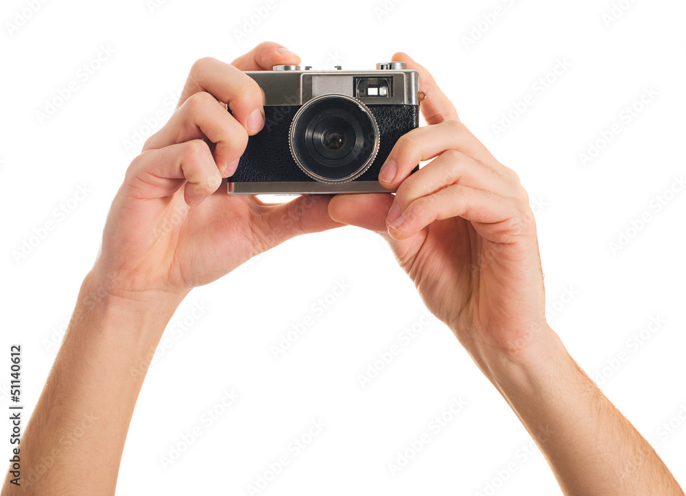 Fototapeta premium Human Hand Holding Camera
