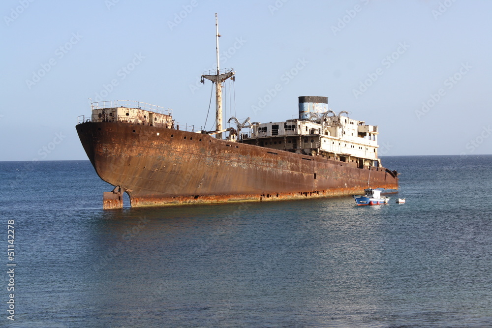 Old Wreck in the Port of Arrecife,(Lanzarote Island)