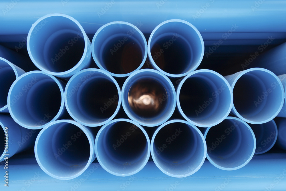 PVC pipes stacked in construction site PVC pipes stacked in construction site