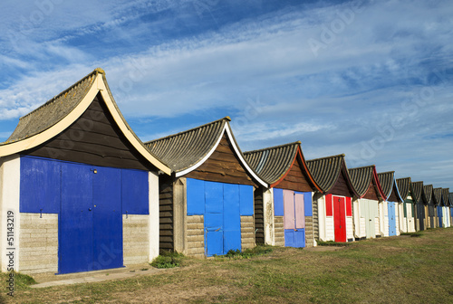 Beach Huts at Mablethorpe, Lincolnshire, UK.
