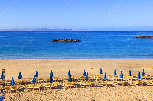 beach of Playa Blanca without people in early morning photo