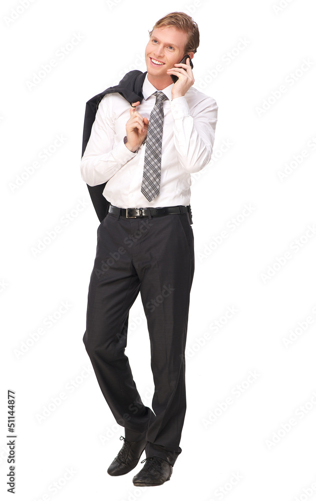 Portrait of a Businessman Talking on the Phone Portrait of a Businessman Talking on the Phone