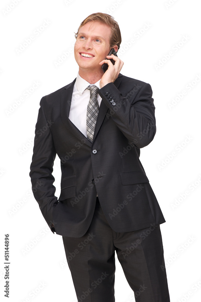 Portrait of a Businessman Talking on Mobile Phone Portrait of a Businessman Talking on Mobile Phone