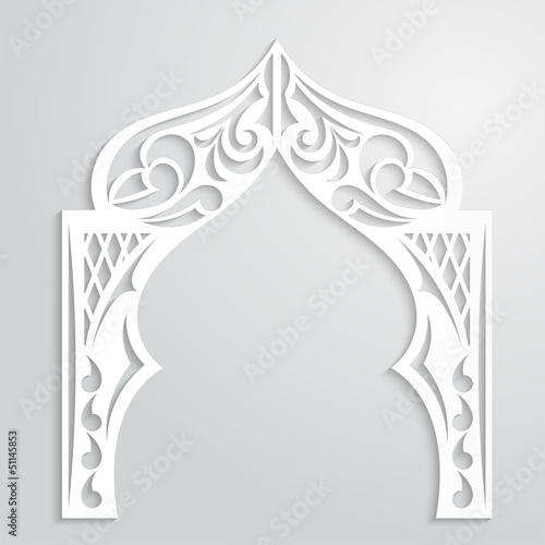 Abstract background with paper arch in the Asian style