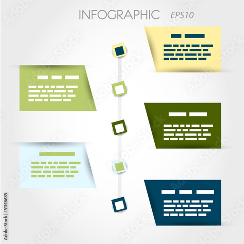 oblique square timeline infographic
