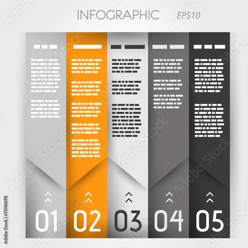 orenge and grey column ingographic five oblique options