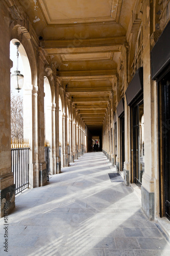 arcade of Palais-Royal Palace in Paris