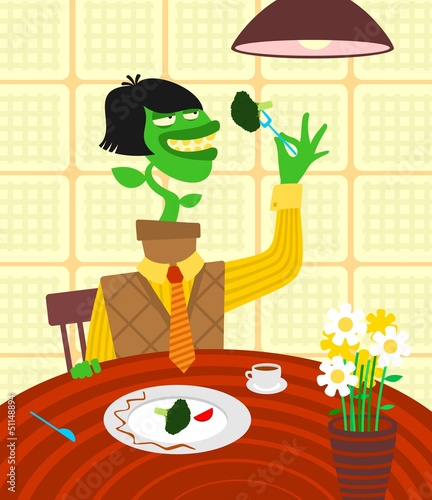 Vegetarian caricature