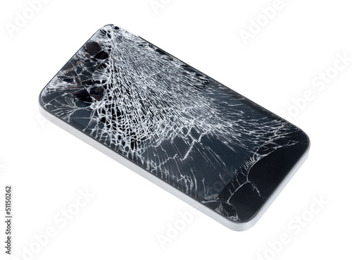 Mobile phone with broken screen