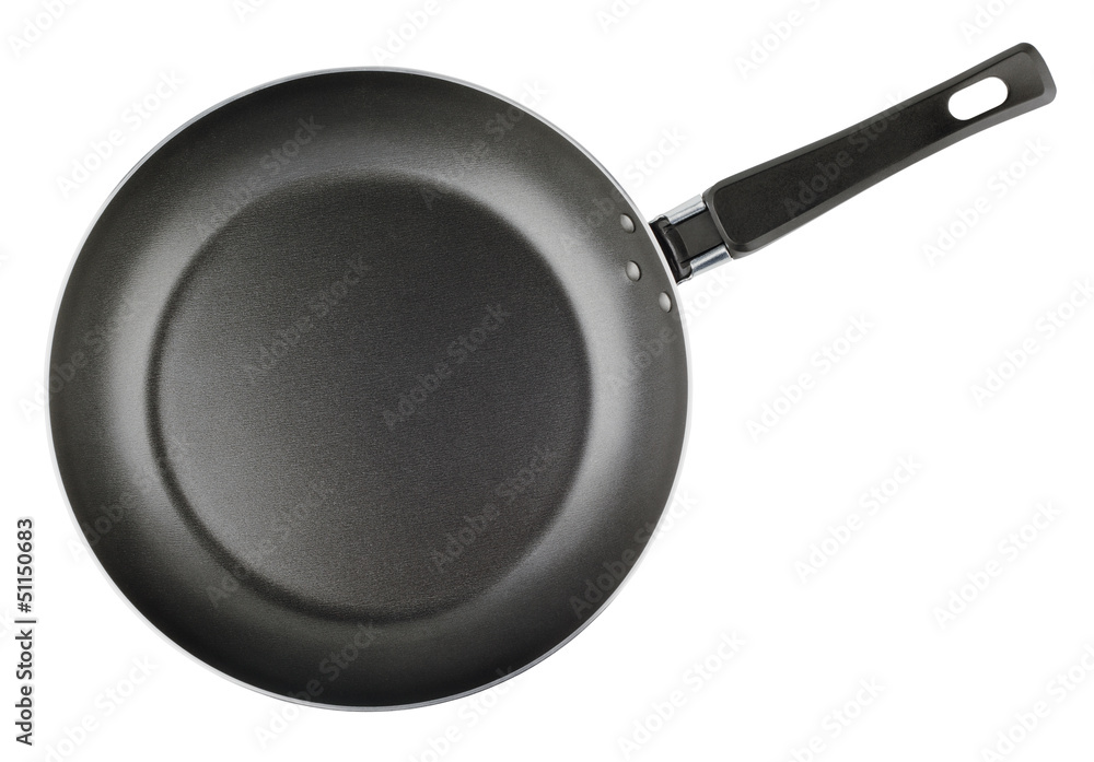 Frying pan isolated on white with clipping path - top view Frying pan isolated on white with clipping path - top view