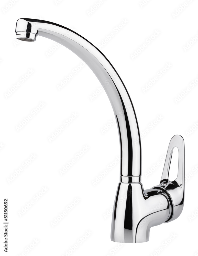 Water-supply faucet mixer isolated on white with clipping path Water-supply faucet mixer isolated on white with clipping path